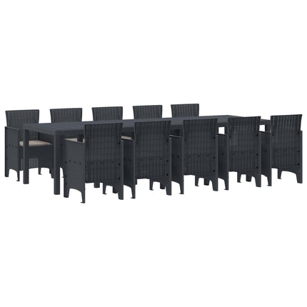 Have Spisebordssæt 11 stk. Antracit Poly rattan