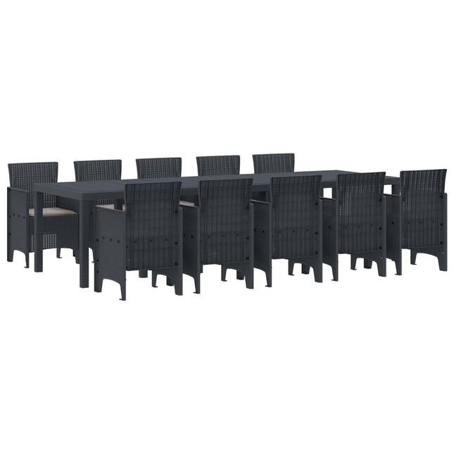 Have Spisebordssæt 11 stk. Antracit Poly rattan