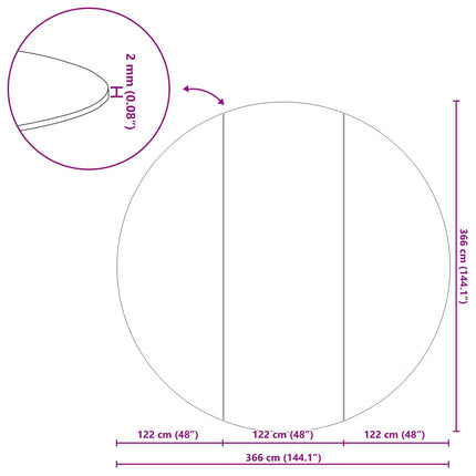 Pool Bundark Ø 366 cm (2 mm) Rund Non-woven stof Sort