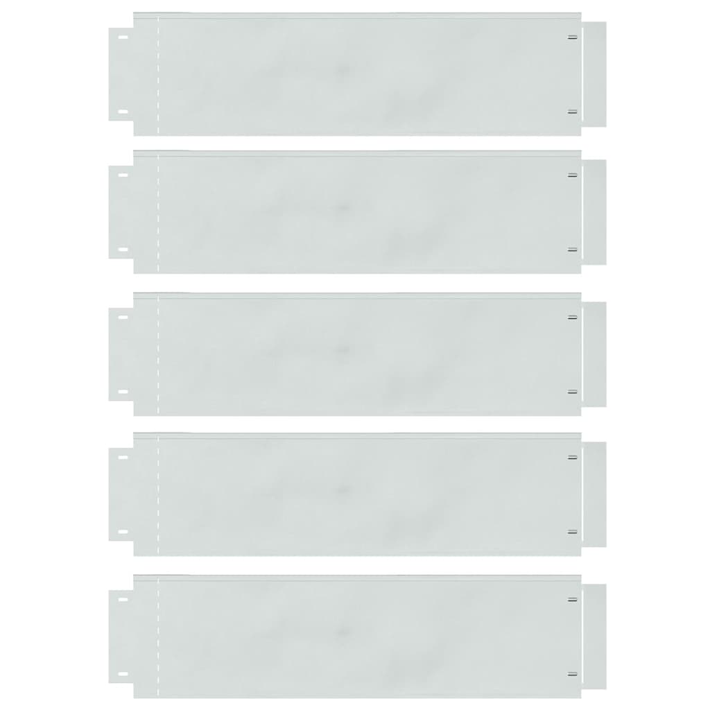Plænekanter 5 pcs Sølv 100 x 25 x 0,07 cm Galvaniseret stål