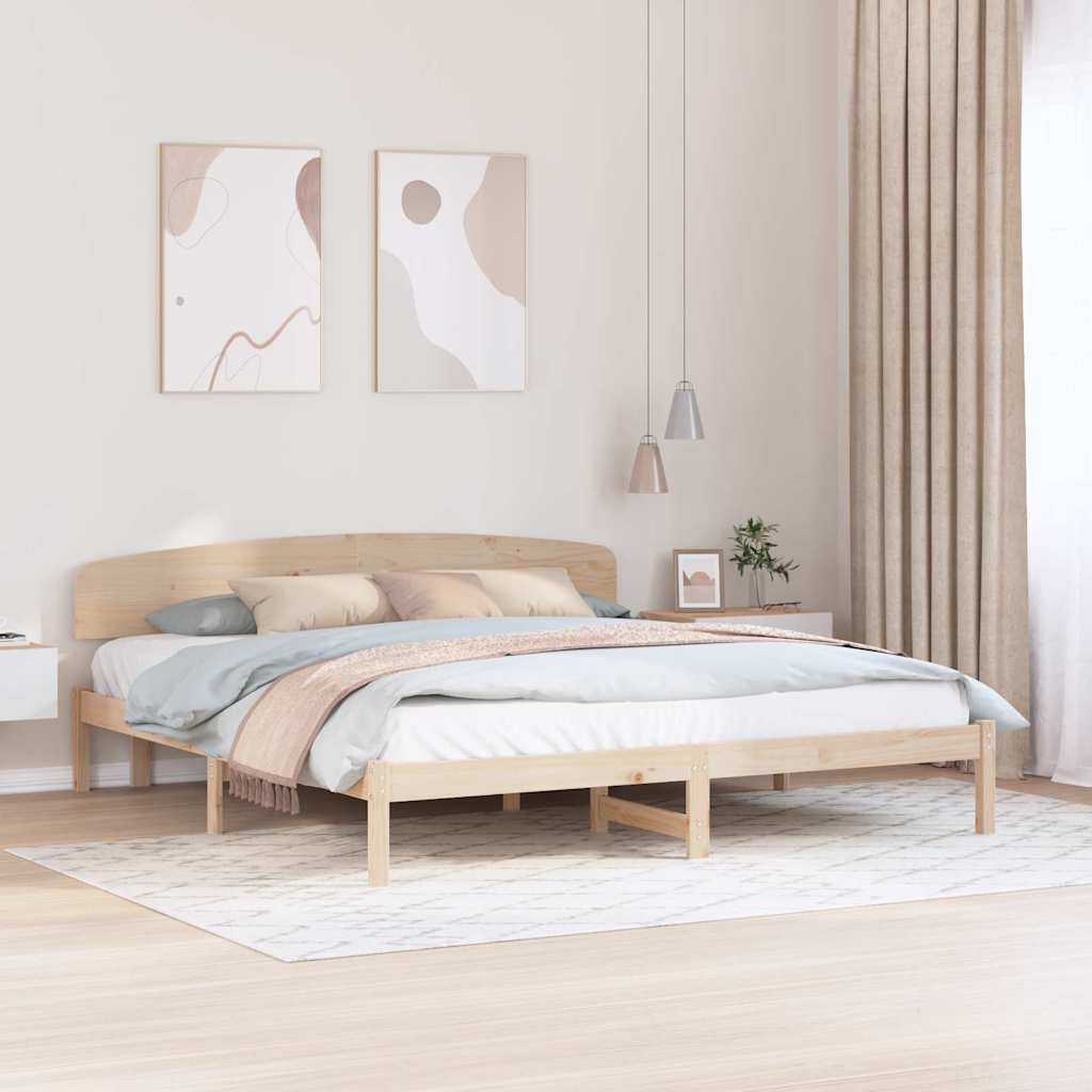 Sengestel Naturfarvet 200 x 200 cm Massiv fyrretræ