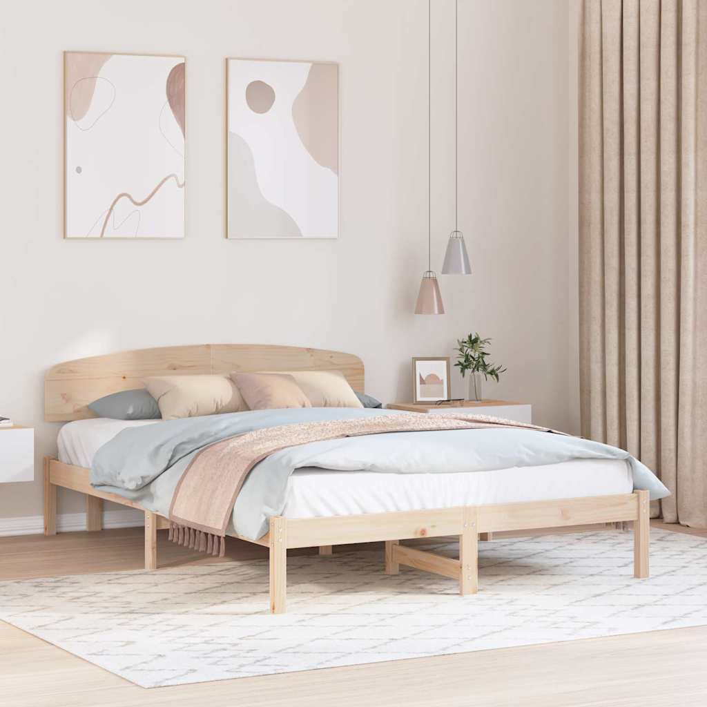 Sengestel Naturfarvet 140 x 200 cm Massiv fyrretræ