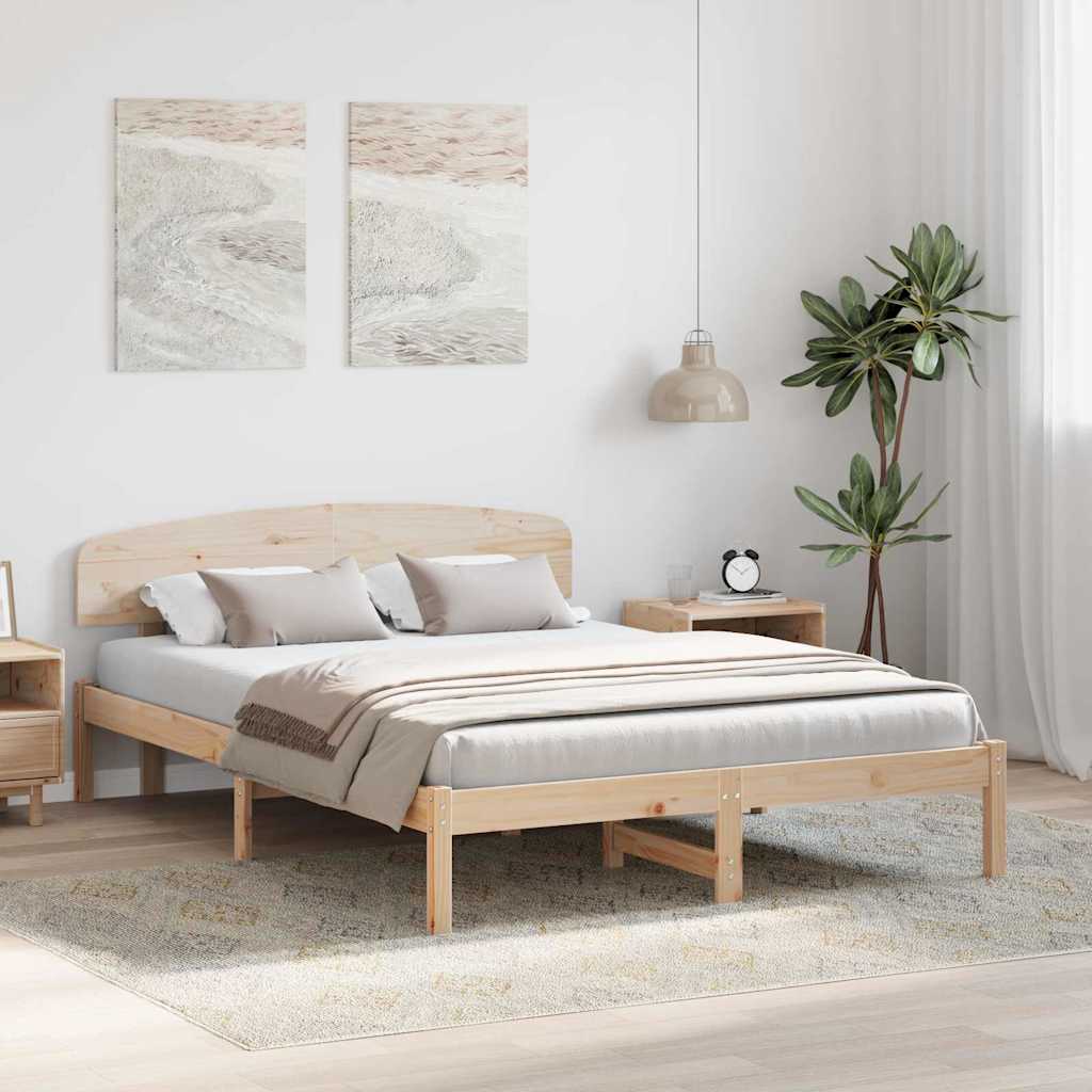 Sengestel Naturfarvet 140 x 200 cm Massiv fyrretræ