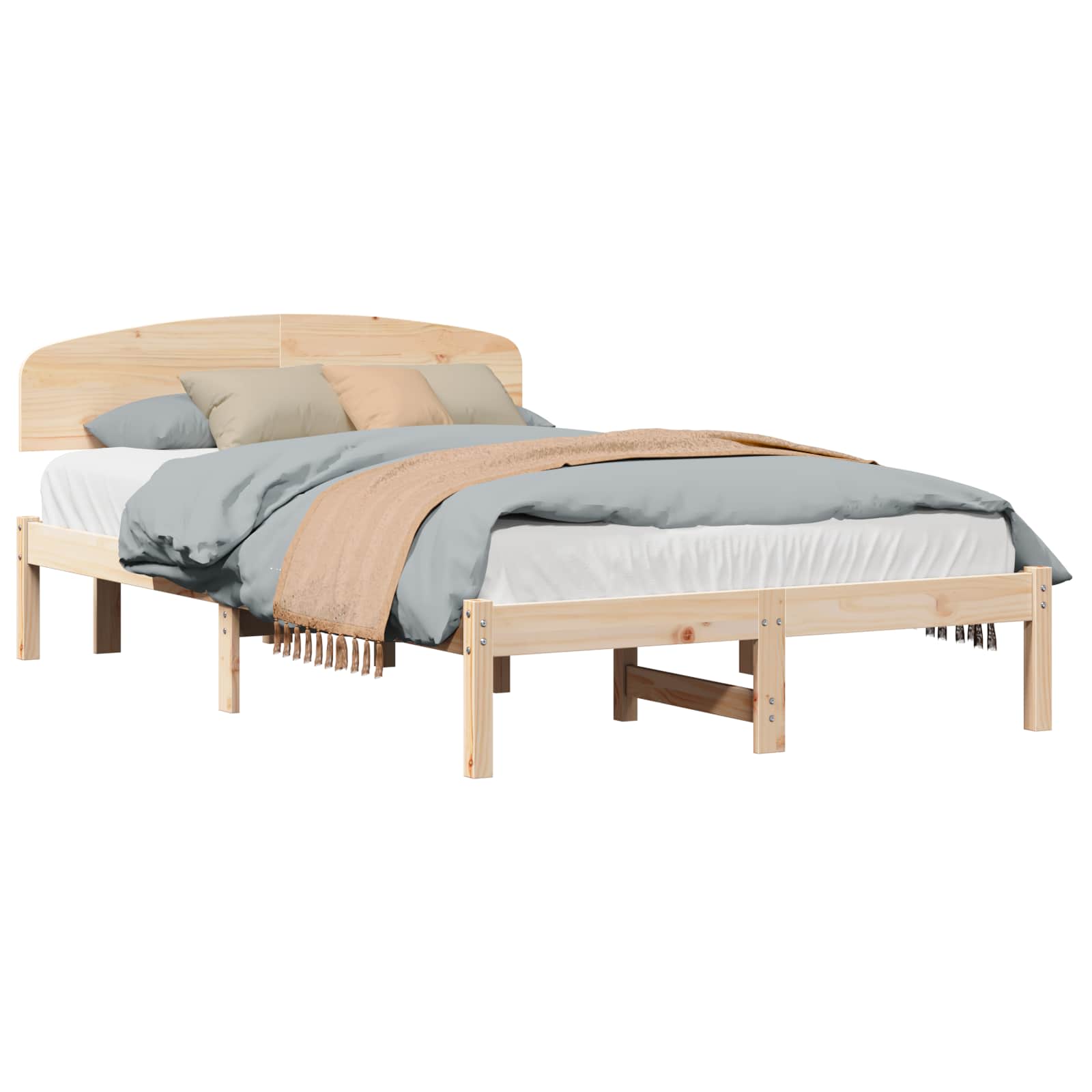 Sengestel Naturfarvet 120 x 200 cm Massiv fyrretræ