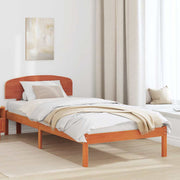 Sengestel med hovedgærde Voks brun 100 x 200 cm Massiv fyrretræ