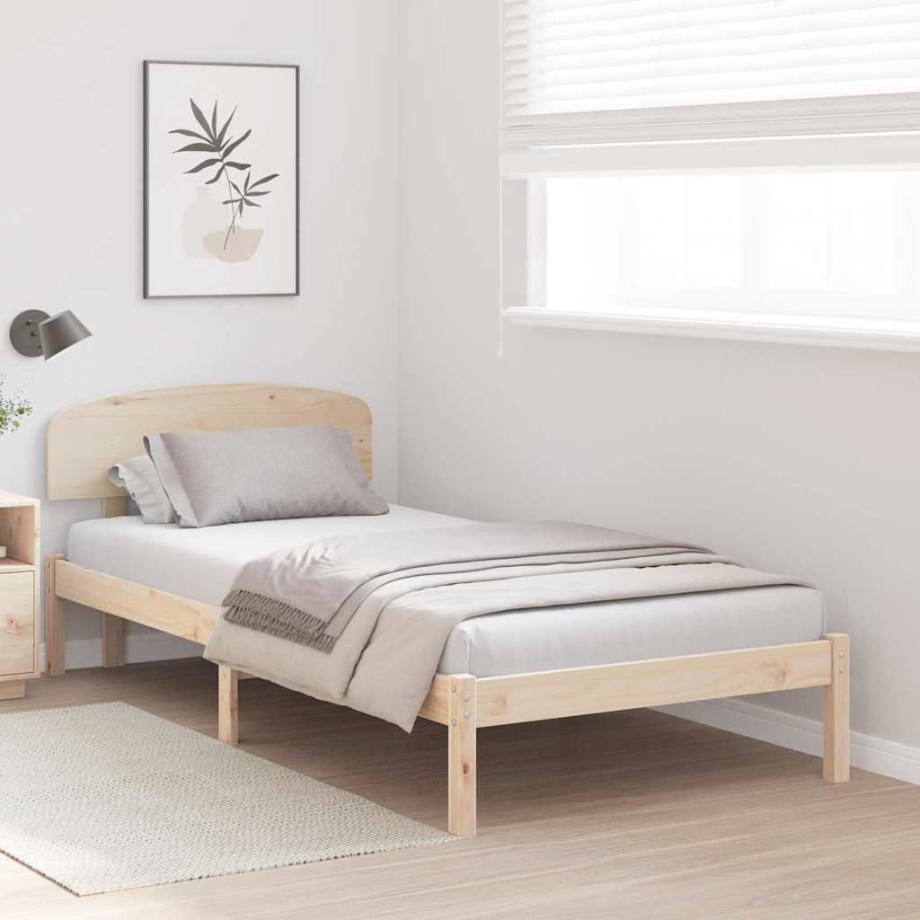 Sengestel Naturfarvet 90 x 200 cm Massiv fyrretræ
