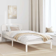 Sengestel med hovedgærde Hvid 90 x 190 cm Massiv fyrretræ