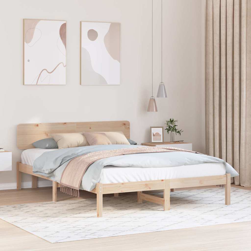 Sengestel Naturfarvet 150 x 200 cm Massiv fyrretræ