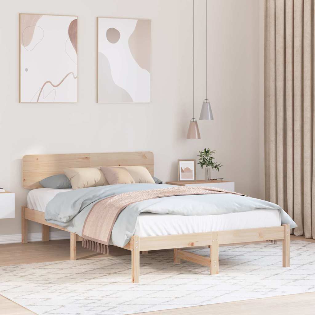 Sengestel Naturfarvet 120 x 200 cm Massiv fyrretræ