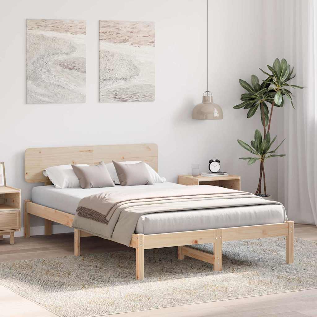Sengestel Naturfarvet 120 x 190 cm Massiv fyrretræ