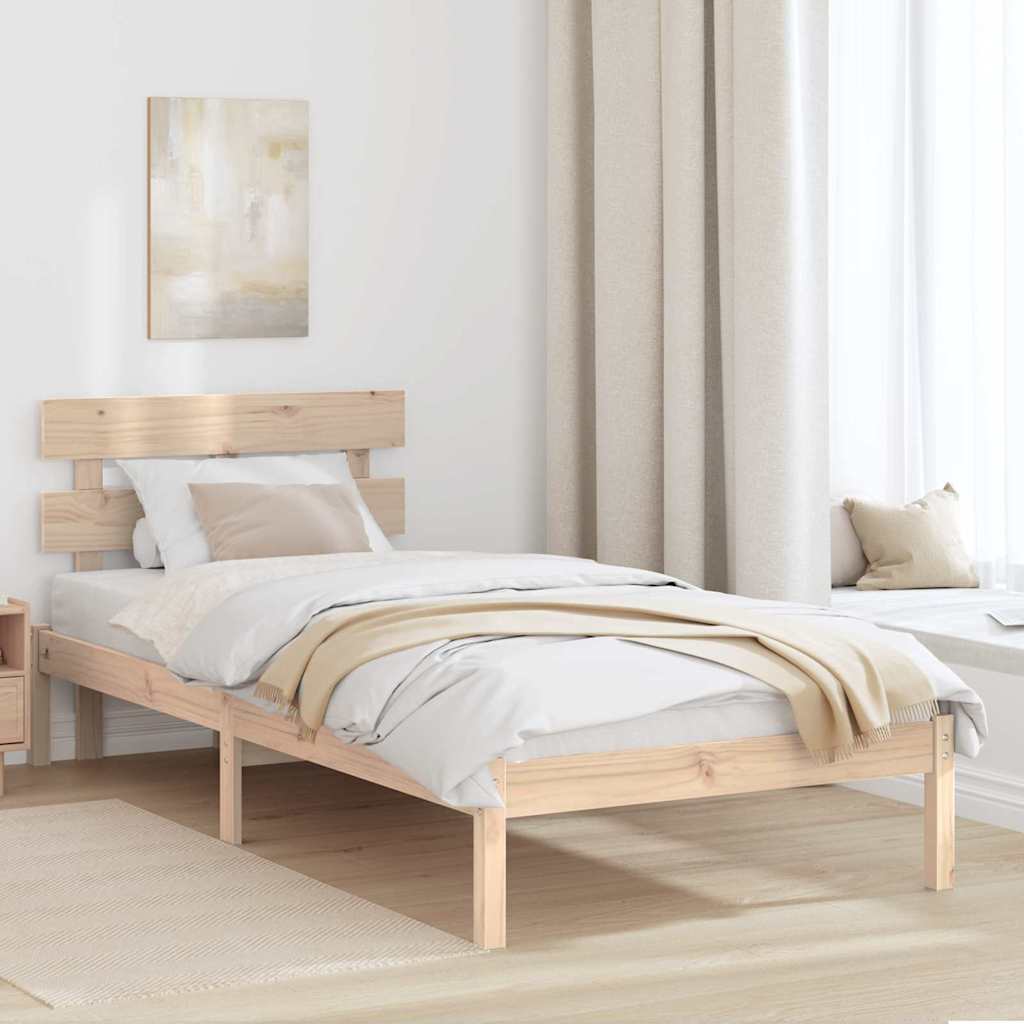 Sengestel med hovedgærde Brun 80 x 200 cm Massivt fyrretræ