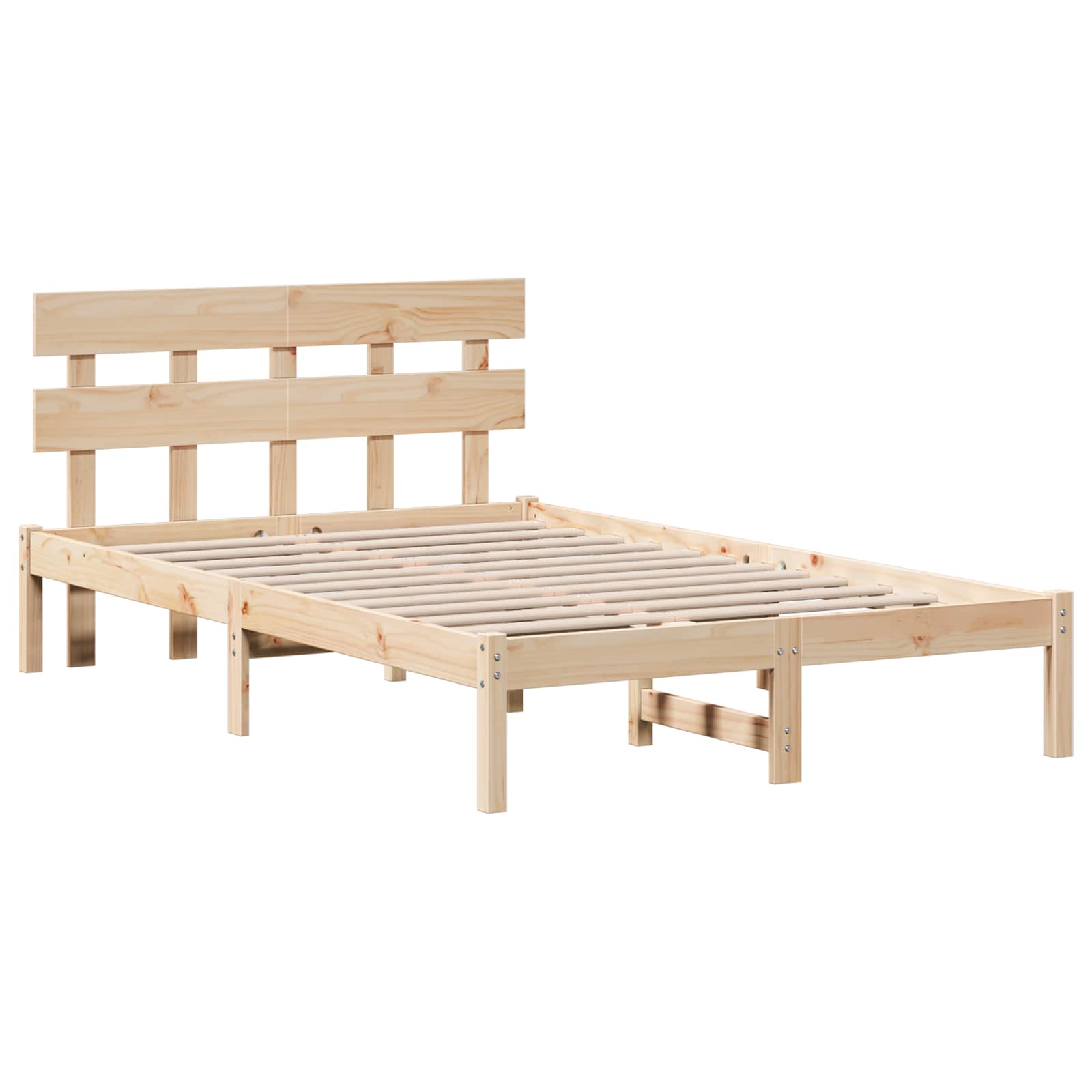 Sengestel med hovedgærde Brun 120 x 190 cm Massivt fyrretræ