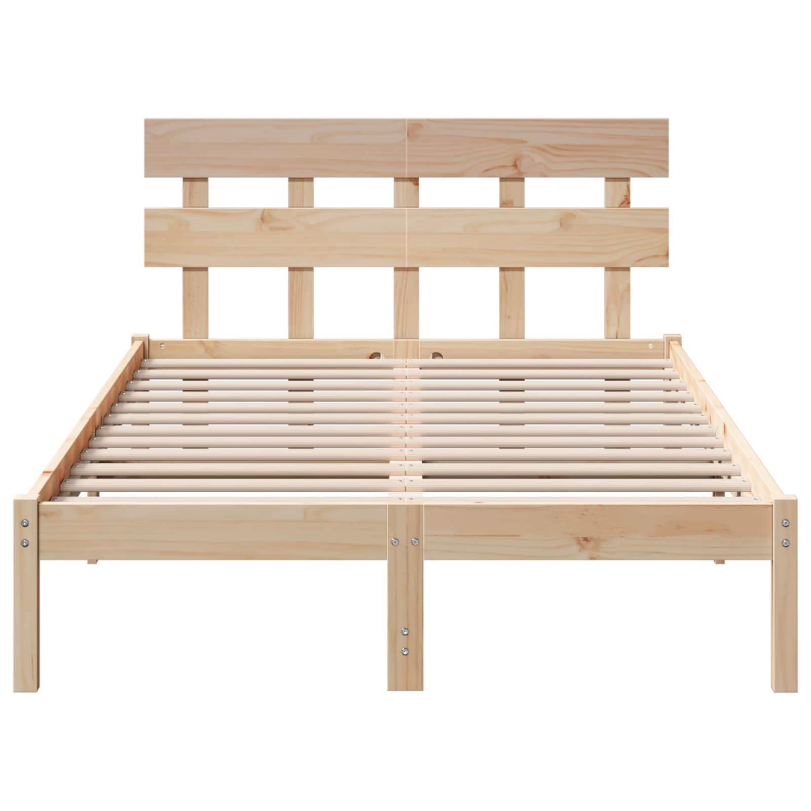 Sengestel med hovedgærde Brun 120 x 190 cm Massivt fyrretræ