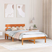 Sengestel med hovedgærde Brun 120 x 190 cm Massivt fyrretræ