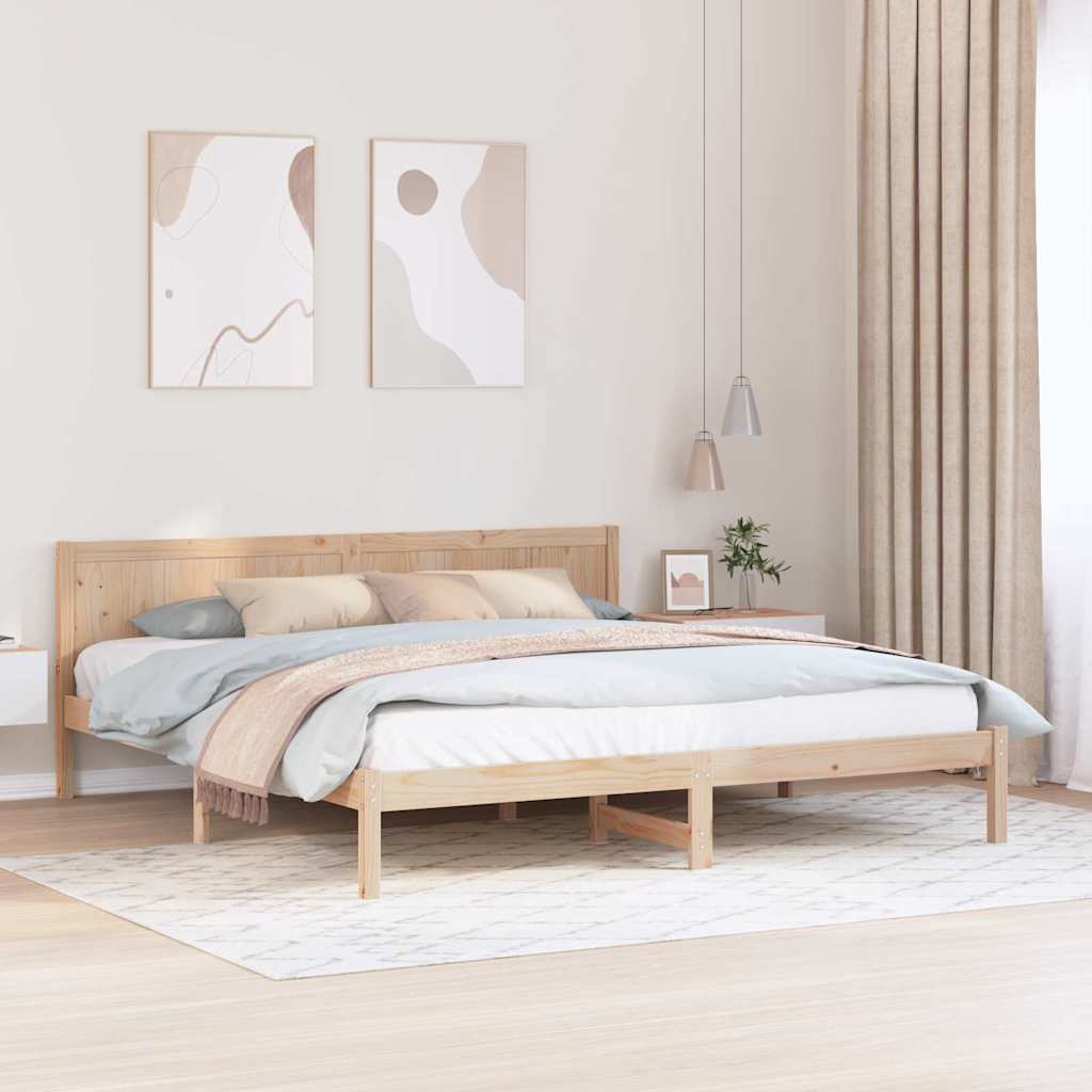 Sengestel Brun 180 x 200 cm Massivt fyrretræ