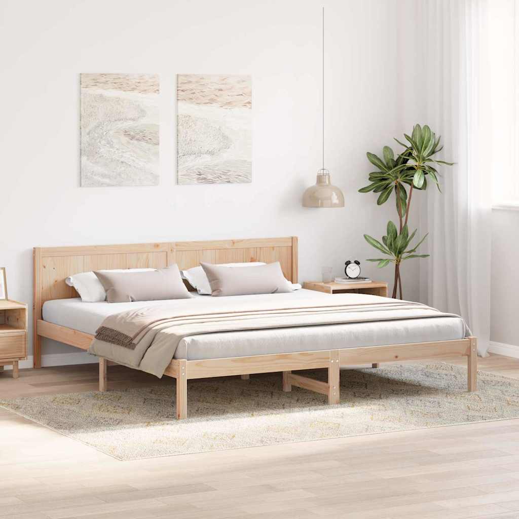 Sengestel Brun 180 x 200 cm Massivt fyrretræ