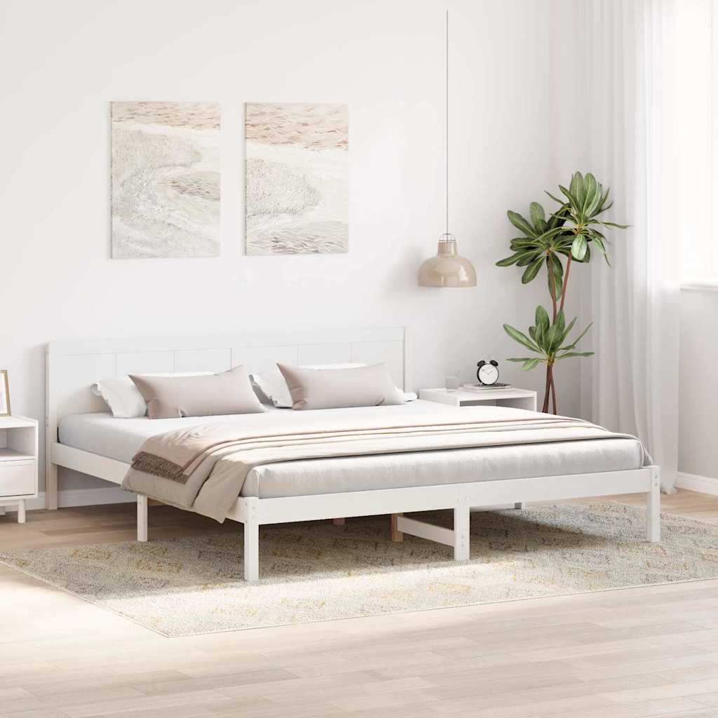 Sengestel Hvid 180 x 200 cm Massivt fyrretræ