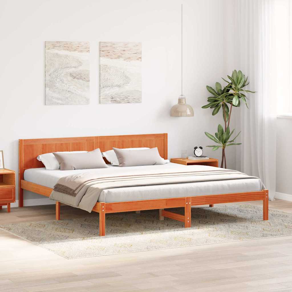 Sengestel Brun 180 x 200 cm Massivt fyrretræ