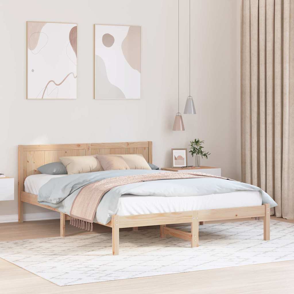Sengestel Brun 160 x 200 cm Massivt fyrretræ