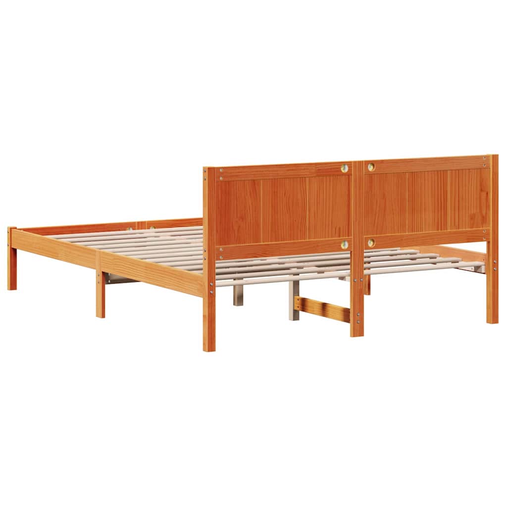 Sengestel Brun 160 x 200 cm Massivt fyrretræ