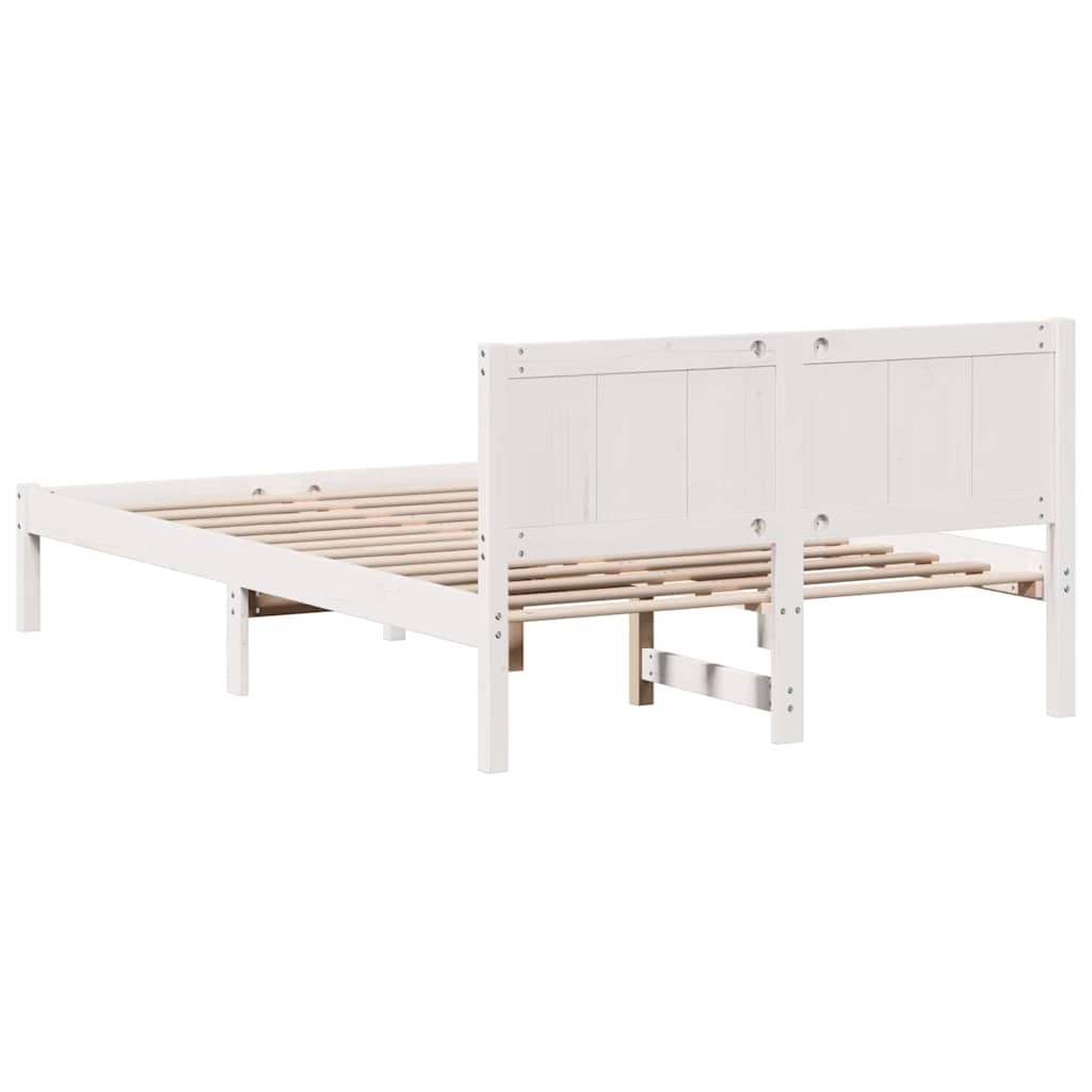 Sengestel Hvid 120 x 200 cm Massivt fyrretræ