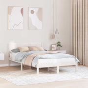 Sengestel Hvid 140 x 190 cm Massivt fyrretræ