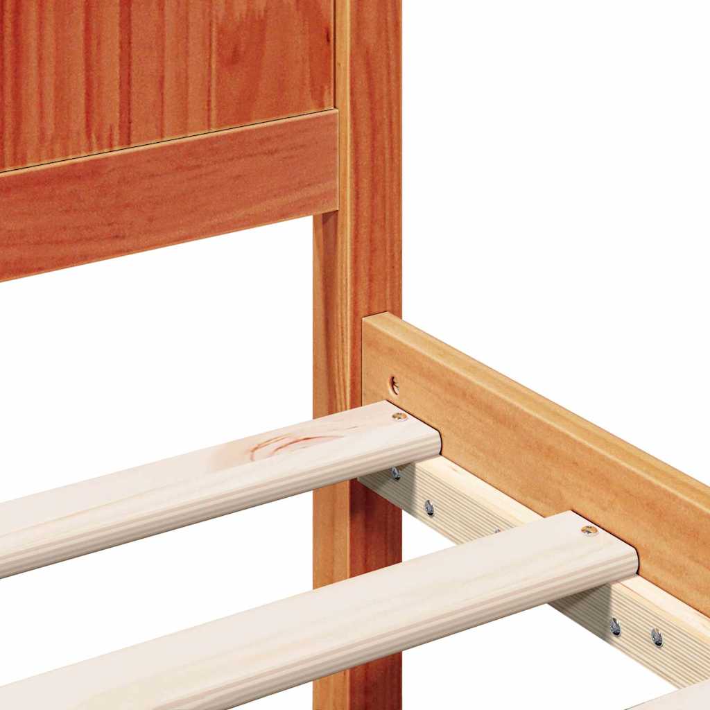 Sengestel Brun 140 x 190 cm Massivt fyrretræ