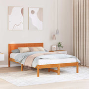 Sengestel Brun 135 x 190 cm Massivt fyrretræ