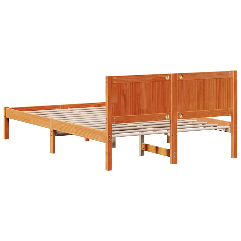 Sengestel Brun 135 x 190 cm Massivt fyrretræ