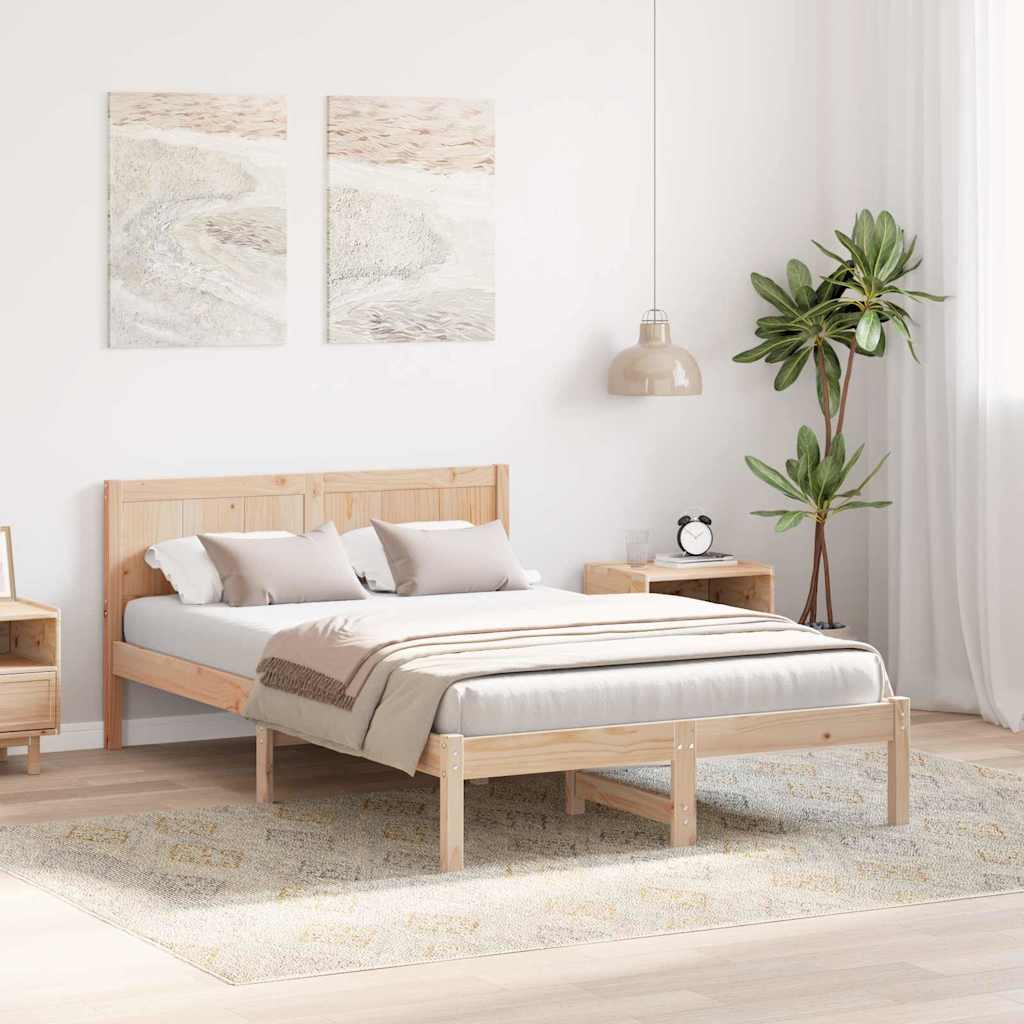 Sengestel Brun 120 x 190 cm Massivt fyrretræ