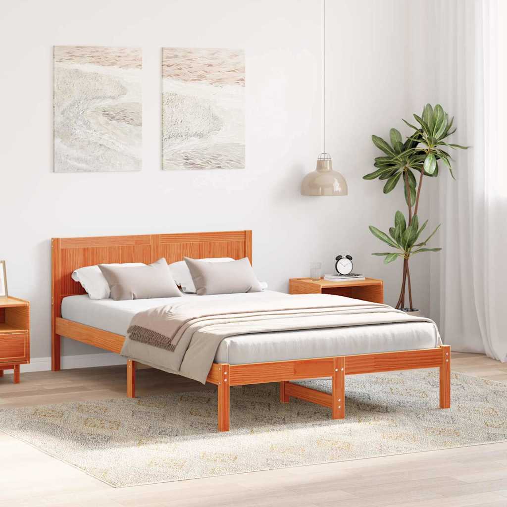 Sengestel Brun 120 x 190 cm Massivt fyrretræ