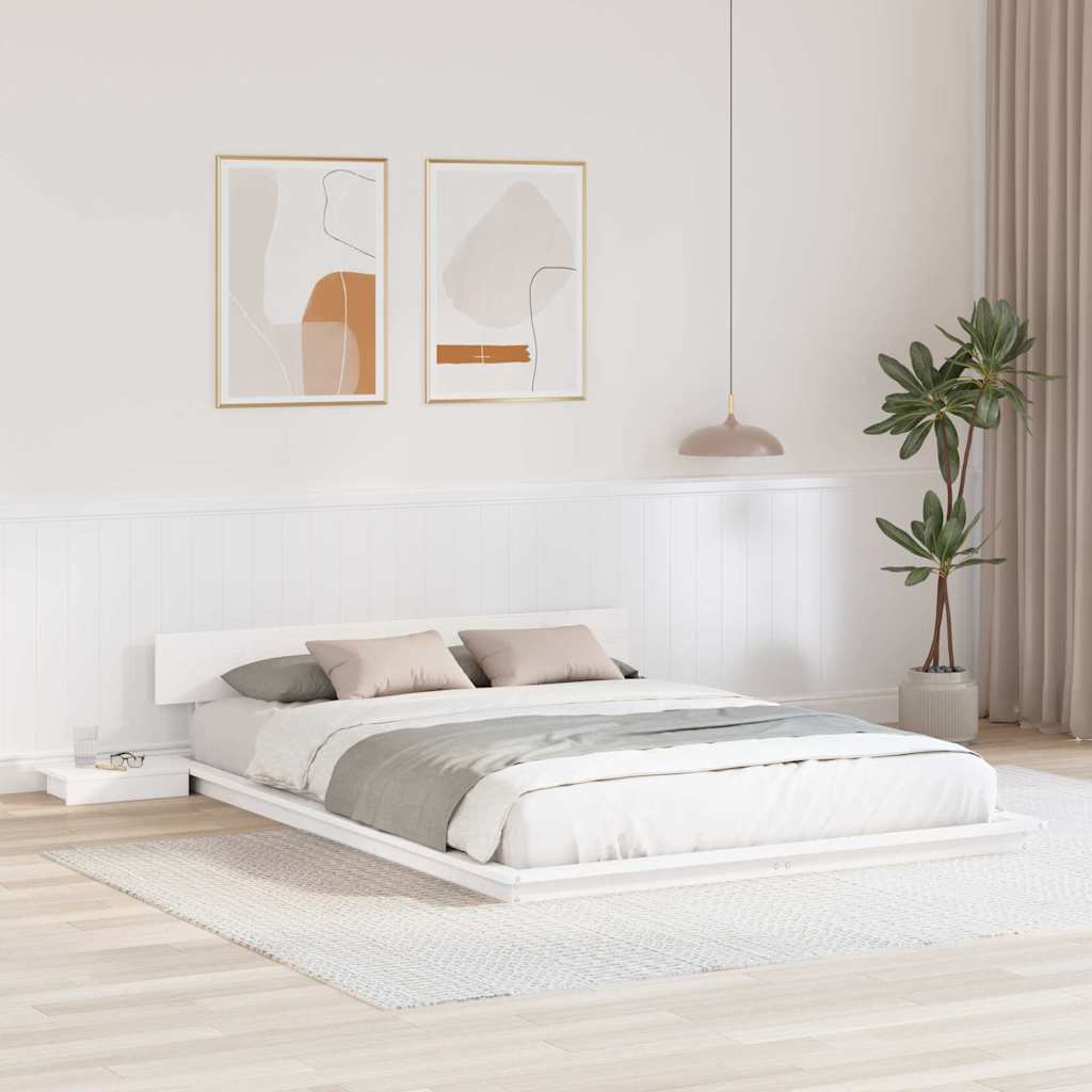 Sengestel Hvid 160 x 200 cm træ