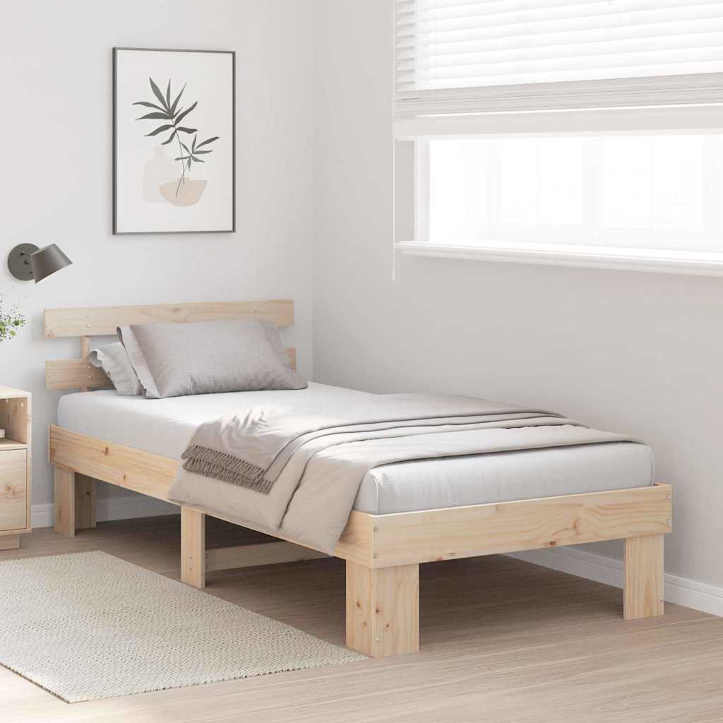 Sengestel Naturfarvet 90 x 190 cm Massiv fyrretræ