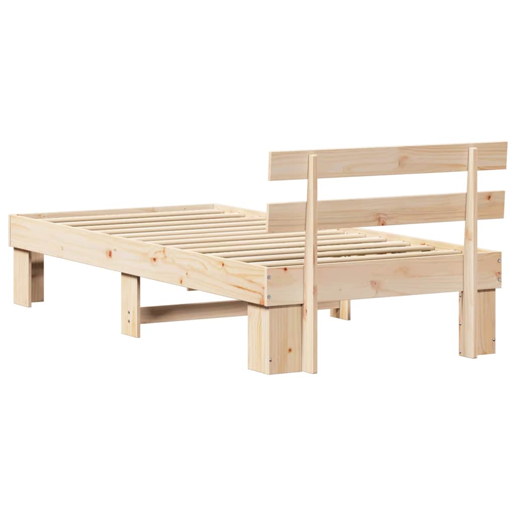 Sengestel Naturfarvet 75 x 190 cm Massiv fyrretræ