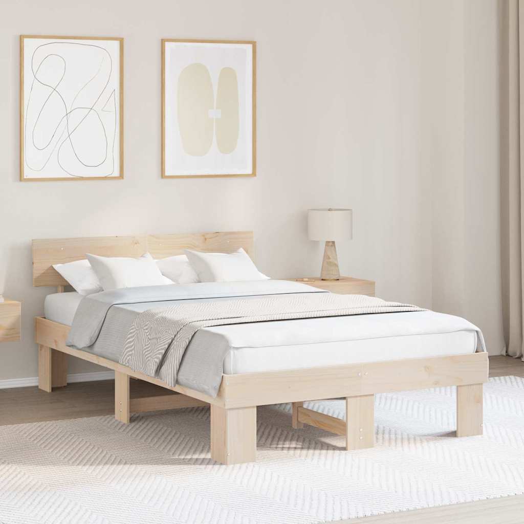 Sengestel Naturfarvet 120 x 200 cm Massiv fyrretræ