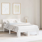 Sengestel med hovedgærde Hvid 140 x 190 cm Massiv fyrretræ