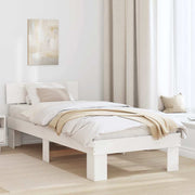 Sengestel med hovedgærde Hvid 90 x 200 cm Massiv fyrretræ