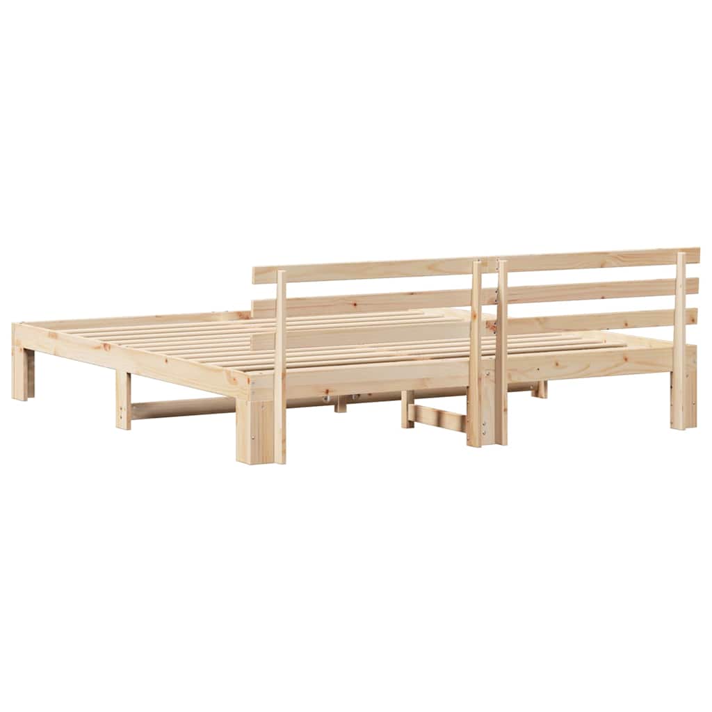 Sengestel Naturfarvet 200 x 200 cm Massiv fyrretræ