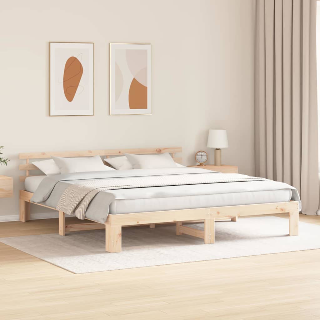 Sengestel Naturfarvet 180 x 200 cm Massiv fyrretræ