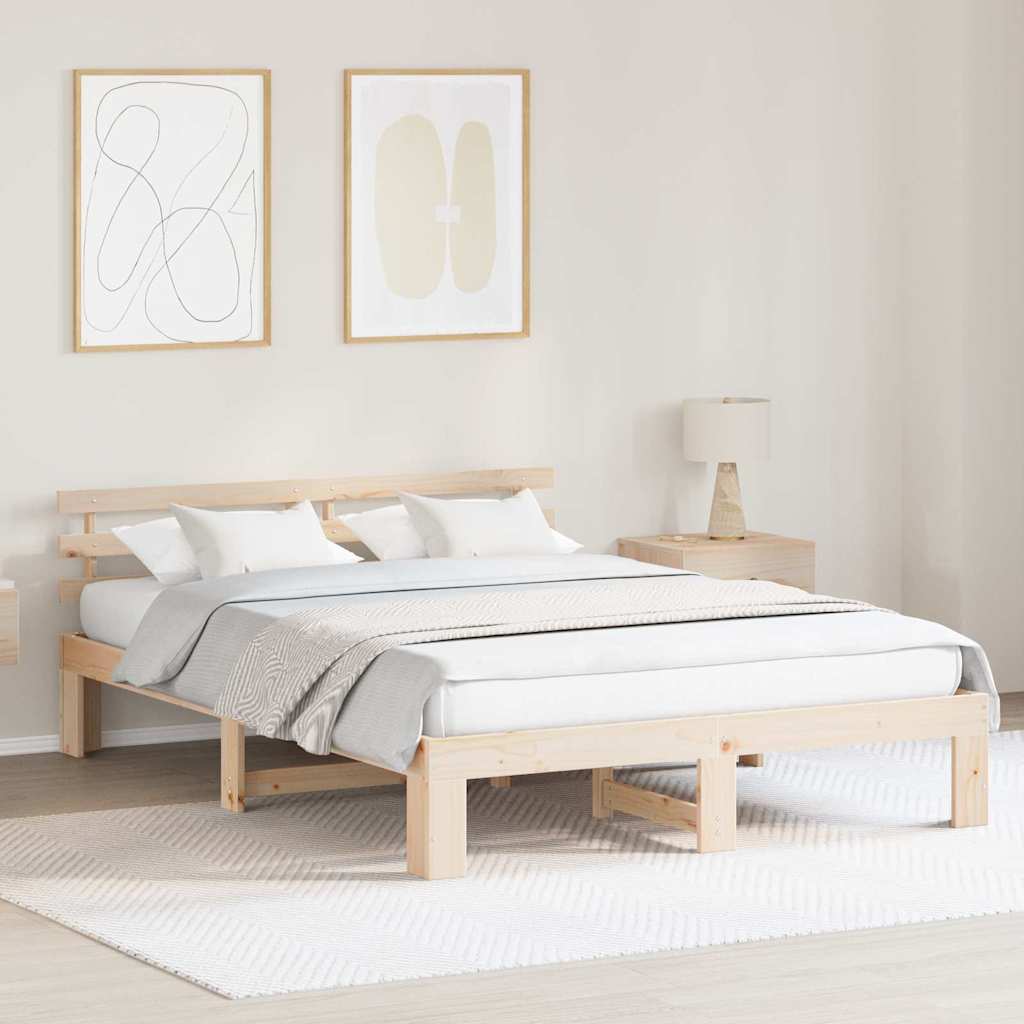 Sengestel Naturfarvet 150 x 200 cm Massiv fyrretræ