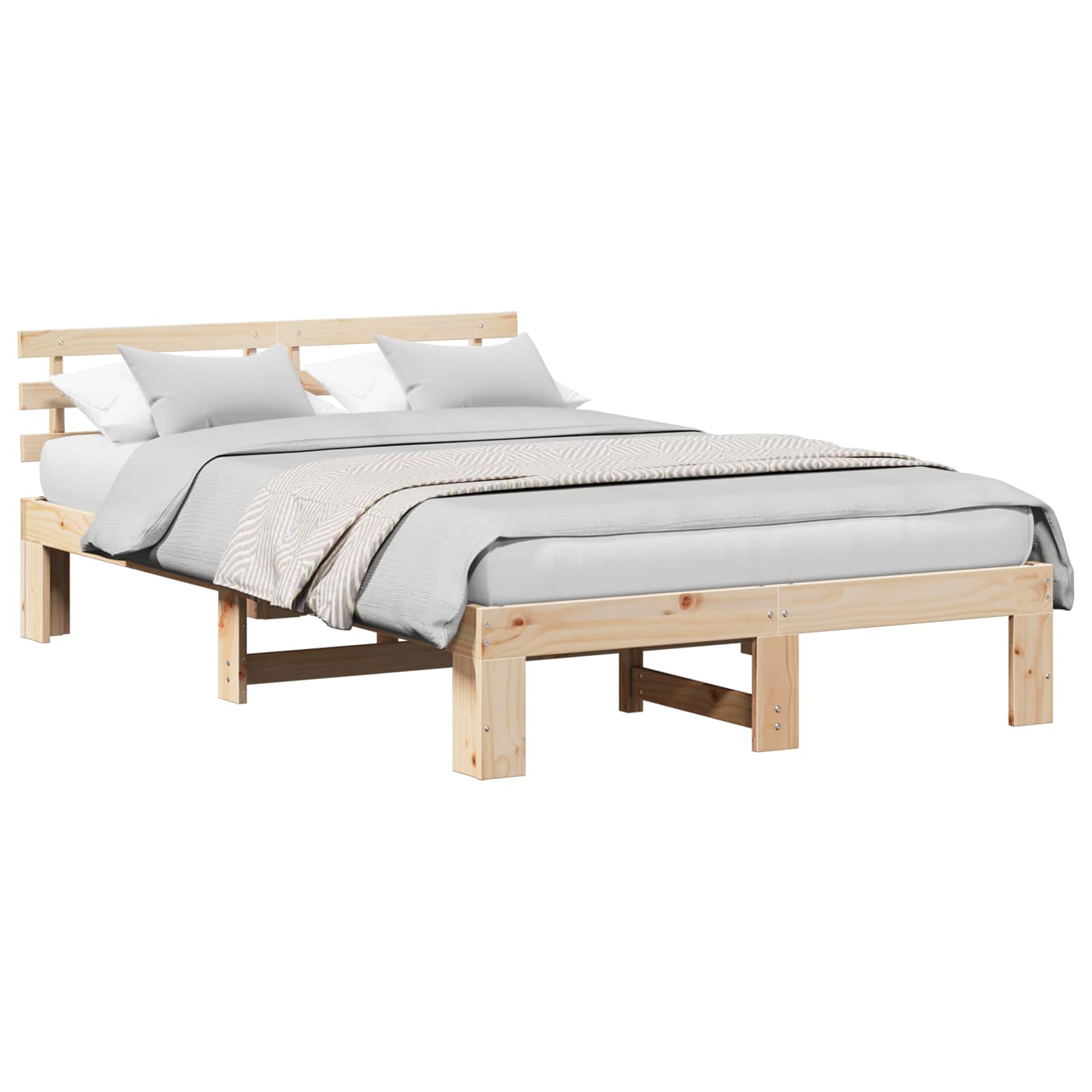 Sengestel Naturfarvet 120 x 200 cm Massiv fyrretræ