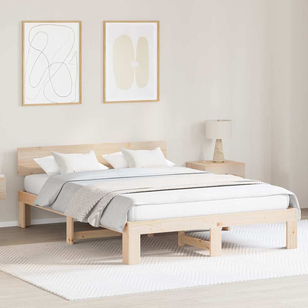 Sengestel Naturfarvet 150 x 200 cm Massiv fyrretræ