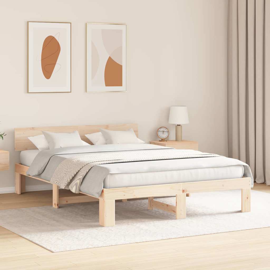 Sengestel Naturfarvet 150 x 200 cm Massiv fyrretræ