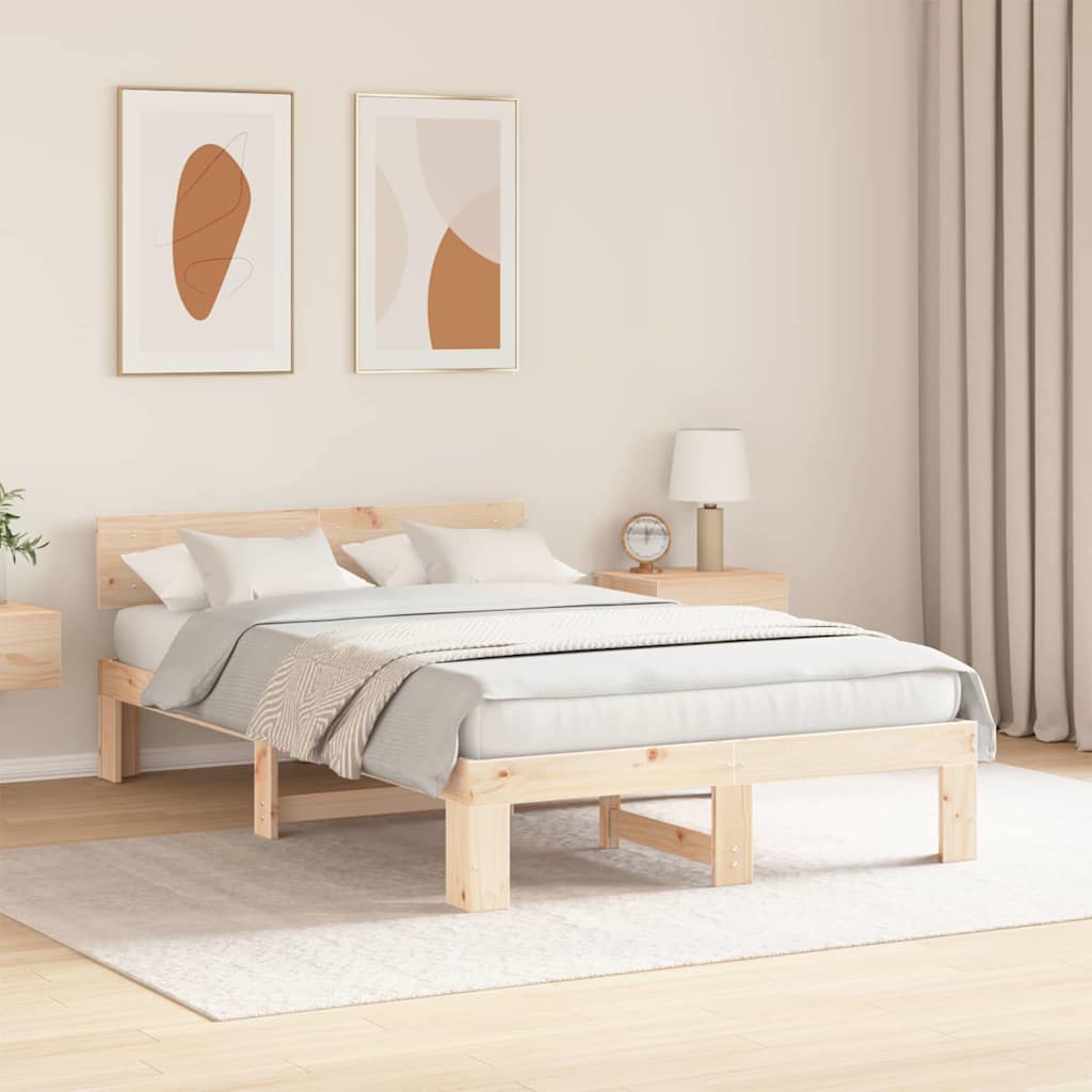 Sengestel Naturfarvet 120 x 200 cm Massiv fyrretræ
