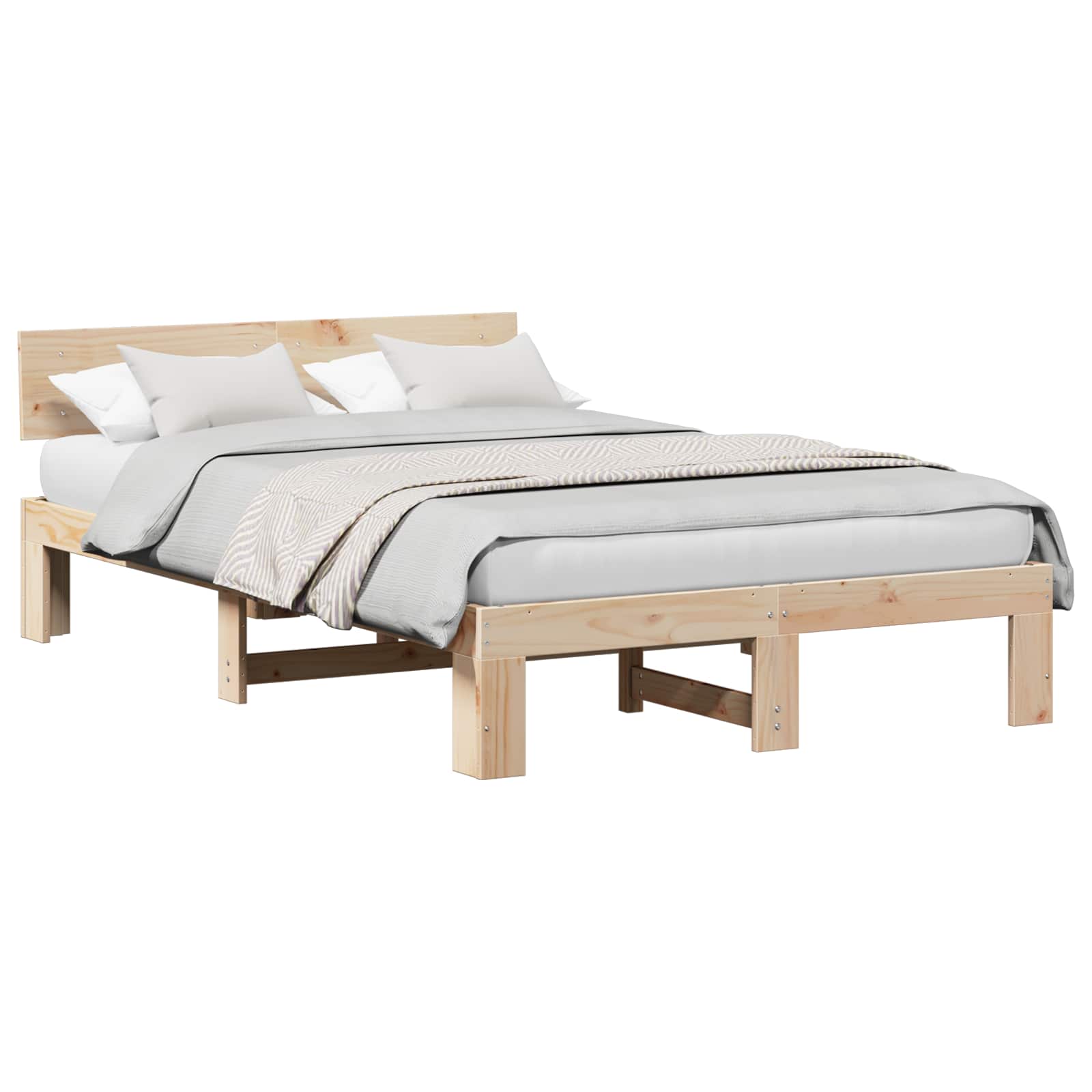 Sengestel Naturfarvet 120 x 190 cm Massiv fyrretræ