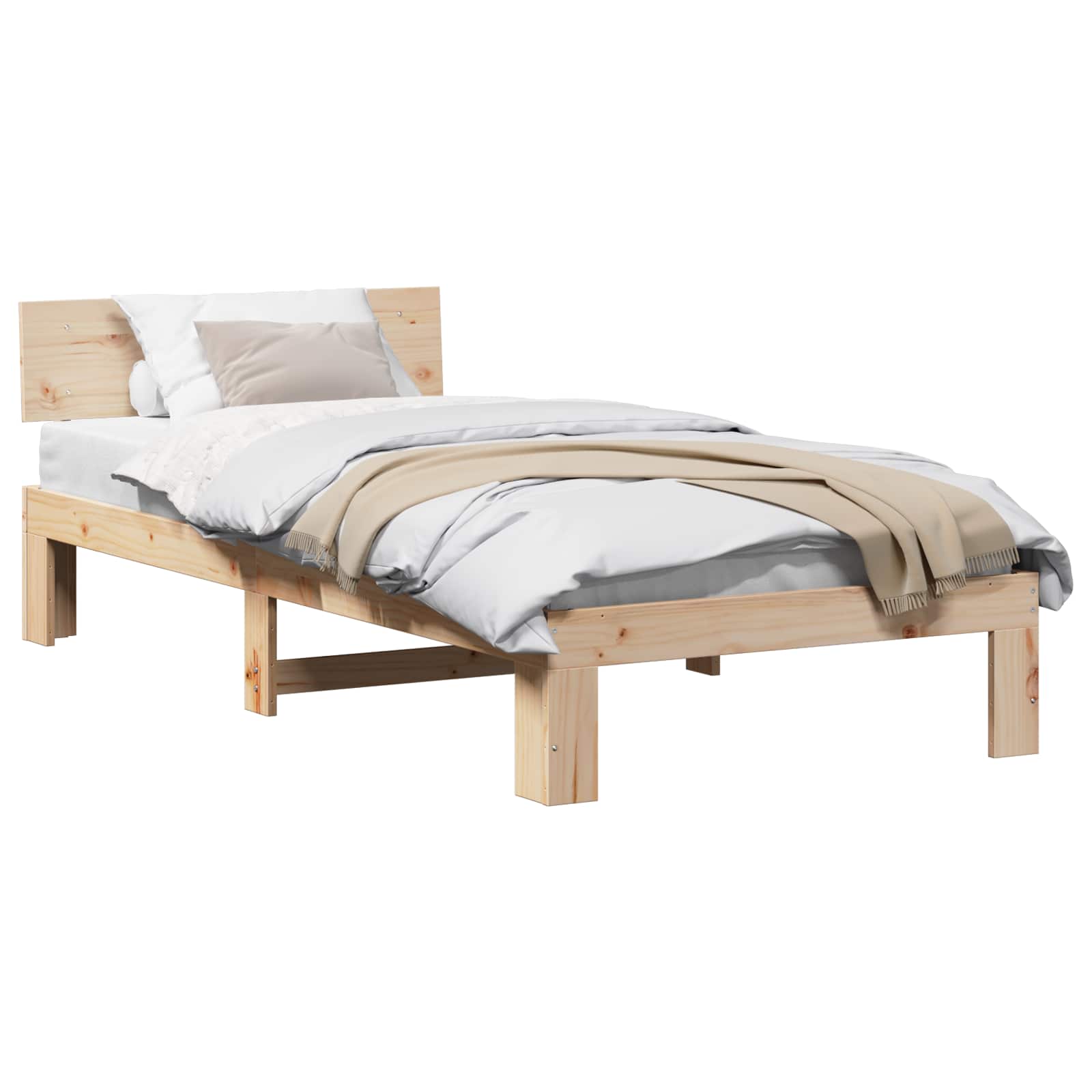 Sengestel Naturfarvet 90 x 200 cm Massiv fyrretræ