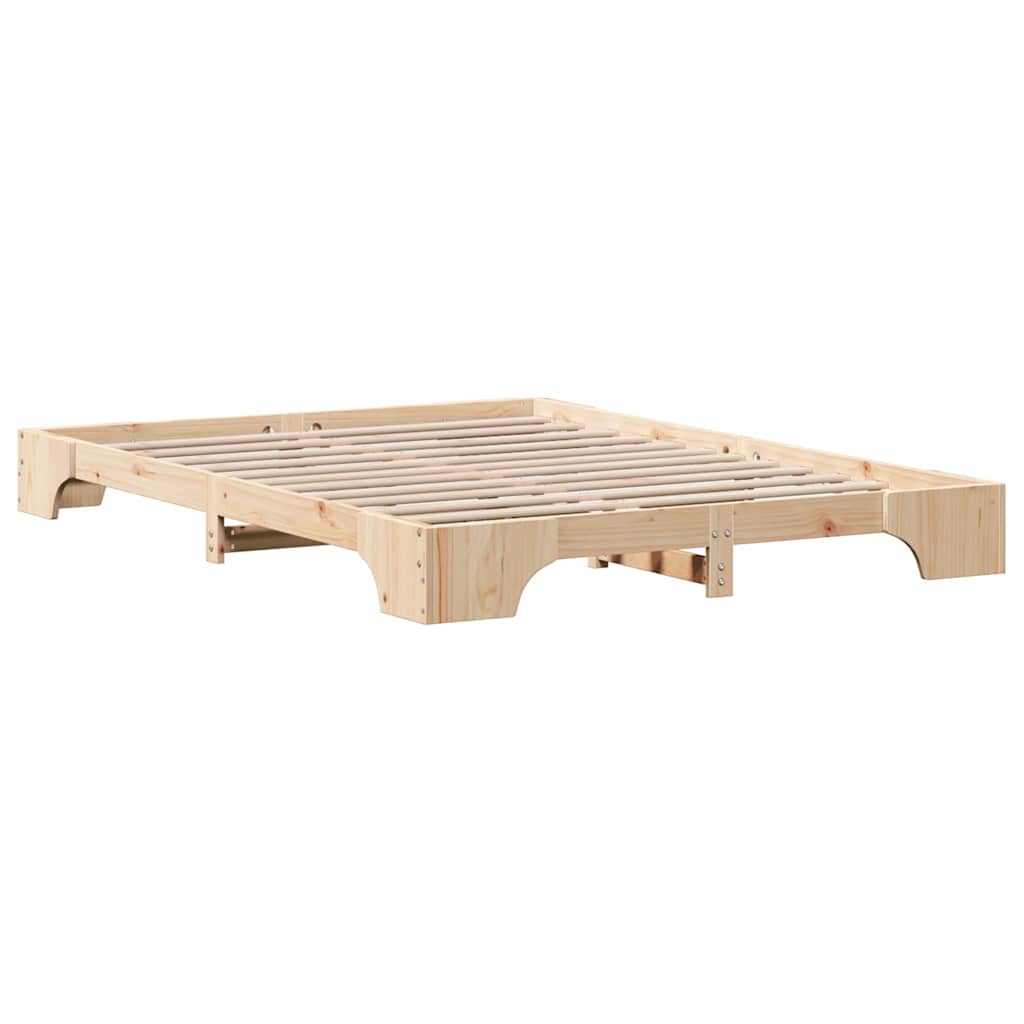 Sengestel Naturfarvet 160 x 200 cm Massiv fyrretræ