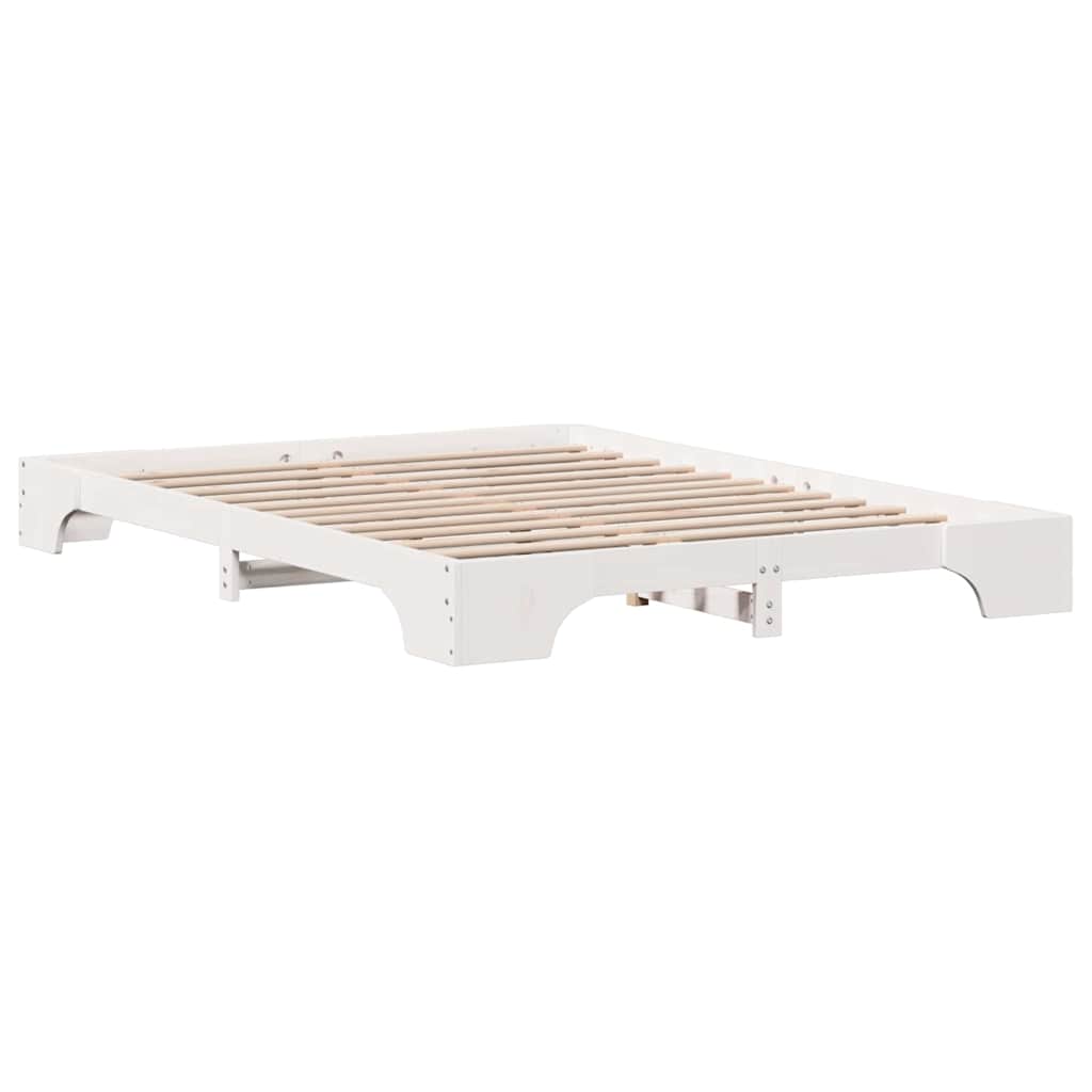 Sengestel Hvid 160 x 200 cm Massiv fyrretræ