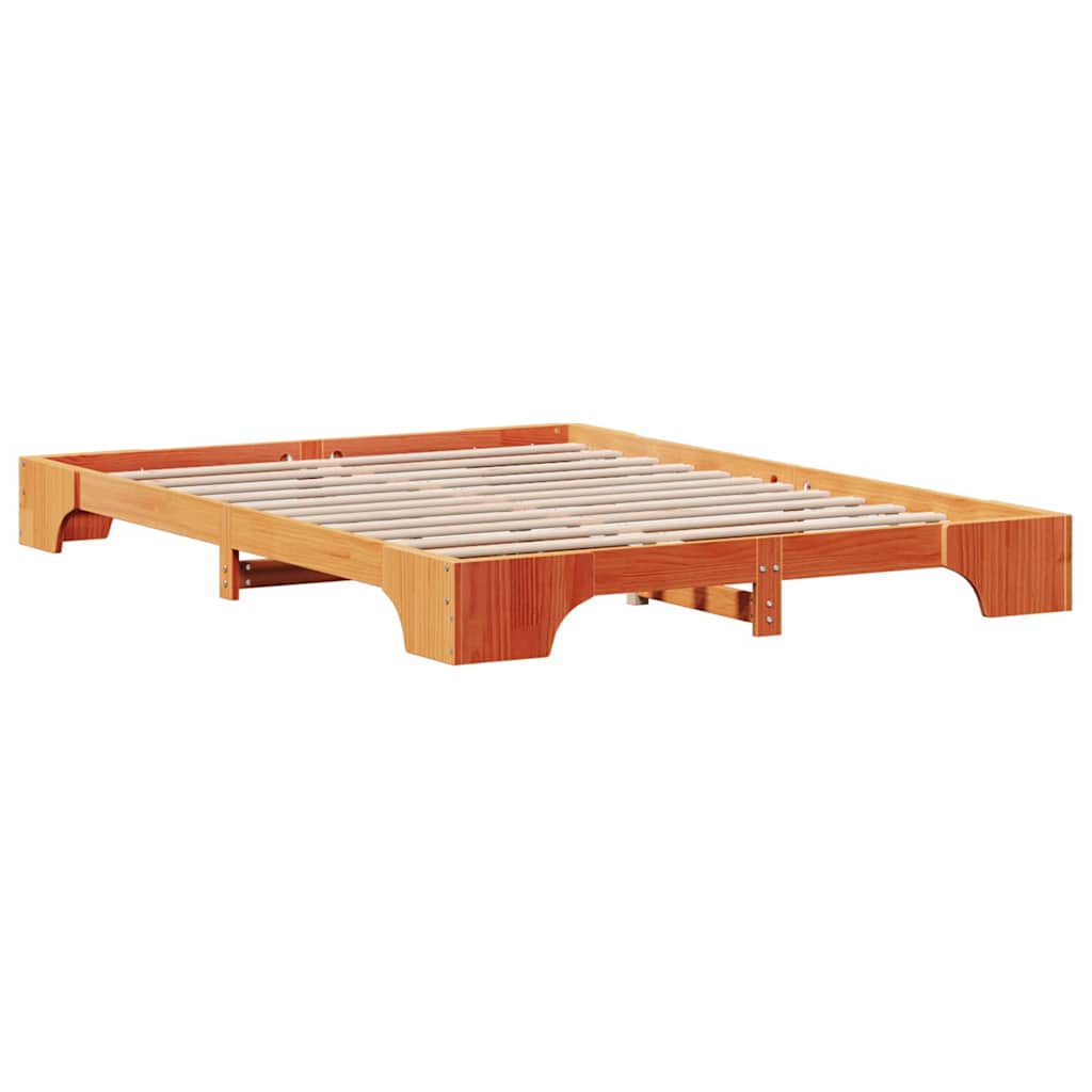Sengestel Voks brun 140 x 200 cm Massiv fyrretræ