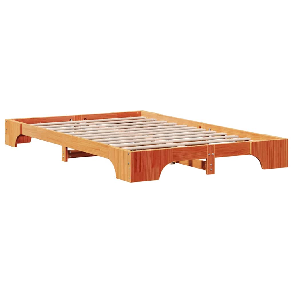 Sengestel Voks brun 140 x 190 cm Massiv fyrretræ